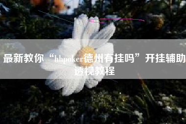最新教你“hhpoker德州有挂吗	”开挂辅助透视教程