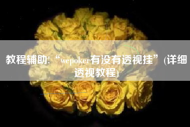 教程辅助!“wepoker有没有透视挂”(详细透视教程)