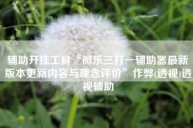 辅助开挂工具“微乐三打一辅助器最新版本更新内容与理念评价	”作弊(透视)透视辅助