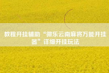 教程开挂辅助“微乐云南麻将万能开挂器	”详细开挂玩法