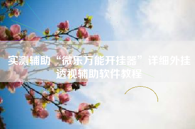 实测辅助“微乐万能开挂器	”详细外挂透视辅助软件教程