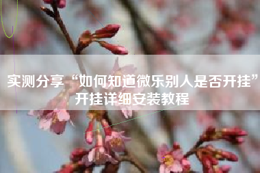 实测分享“如何知道微乐别人是否开挂”开挂详细安装教程