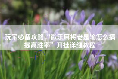 玩家必备攻略“微乐麻将老是输怎么搞提高胜率”开挂详细教程