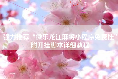 强力推荐“微乐龙江麻将小程序免费挂”附开挂脚本详细教程