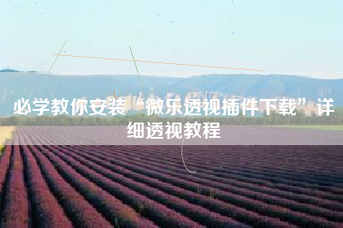 必学教你安装“微乐透视插件下载	”详细透视教程