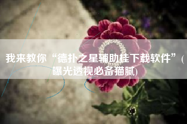 我来教你“德扑之星辅助挂下载软件	”(曝光透视必备猫腻)