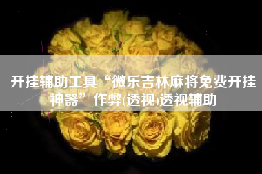 开挂辅助工具“微乐吉林麻将免费开挂神器”作弊(透视)透视辅助