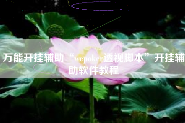 万能开挂辅助“wepoker透视脚本	”开挂辅助软件教程