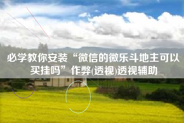 必学教你安装“微信的微乐斗地主可以买挂吗”作弊(透视)透视辅助