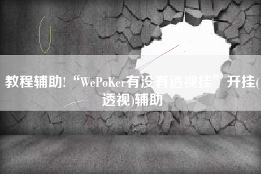 教程辅助!“WePoKer有没有透视挂”开挂(透视)辅助