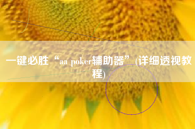 一键必胜“aa poker辅助器”(详细透视教程)