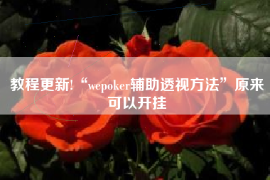 教程更新!“wepoker辅助透视方法	”原来可以开挂