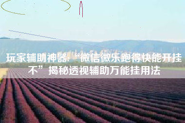 玩家辅助神器:“微信微乐跑得快能开挂不”揭秘透视辅助万能挂用法
