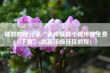 辅助教程分享“雀神麻将小程序挂免费下载”(助赢详细开挂教程)