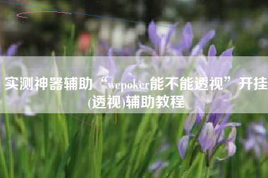 实测神器辅助“wepoker能不能透视	”开挂(透视)辅助教程