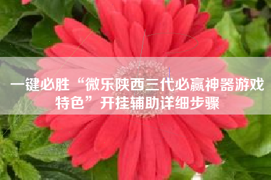 一键必胜“微乐陕西三代必赢神器游戏特色	”开挂辅助详细步骤