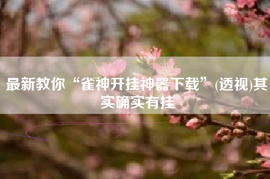 最新教你“雀神开挂神器下载”(透视)其实确实有挂