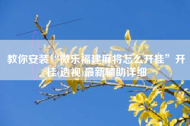 教你安装“微乐福建麻将怎么开挂	”开挂(透视)最新辅助详细