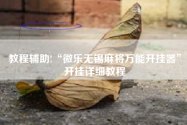 教程辅助!“微乐无锡麻将万能开挂器	”开挂详细教程