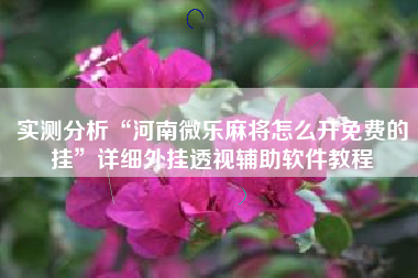 实测分析“河南微乐麻将怎么开免费的挂”详细外挂透视辅助软件教程