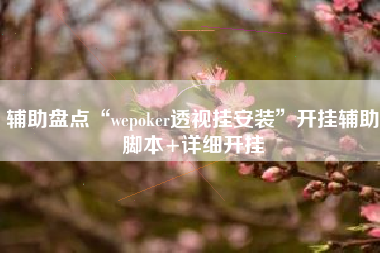 辅助盘点“wepoker透视挂安装	”开挂辅助脚本+详细开挂