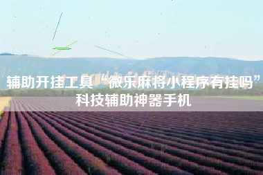 辅助开挂工具“微乐麻将小程序有挂吗”科技辅助神器手机