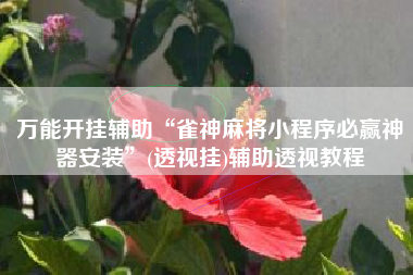 万能开挂辅助“雀神麻将小程序必赢神器安装”(透视挂)辅助透视教程