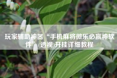 玩家辅助神器“手机麻将微乐必赢神软件”(透视)开挂详细教程