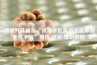 辅助开挂神器“微乐手机麻将必赢神器免费下载	”开挂(透视)辅助教程!