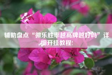 辅助盘点“微乐胜率越高牌越好吗”详细开挂教程!