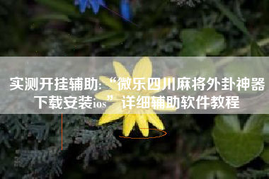 实测开挂辅助:“微乐四川麻将外卦神器下载安装ios	”详细辅助软件教程