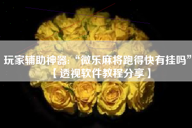 玩家辅助神器:“微乐麻将跑得快有挂吗”【透视软件教程分享】