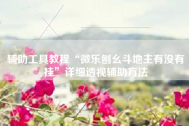 辅助工具教程“微乐刨幺斗地主有没有挂”详细透视辅助方法