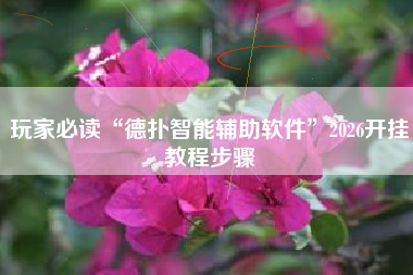 玩家必读“德扑智能辅助软件	”2026开挂教程步骤