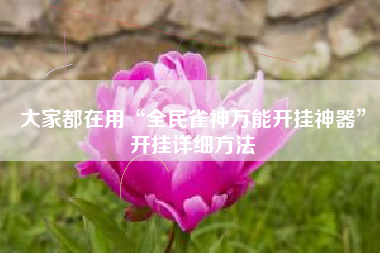 大家都在用“全民雀神万能开挂神器”开挂详细方法