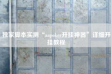 独家脚本实测“aapoker开挂神器”详细开挂教程