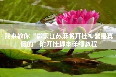 我来教你“微乐江苏麻将开挂神器是真假的”附开挂脚本详细教程