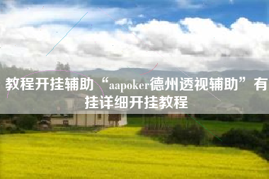 教程开挂辅助“aapoker德州透视辅助	”有挂详细开挂教程