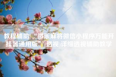 教程辅助!“微乐麻将微信小程序万能开挂器通用版”(透视)详细透视辅助教学