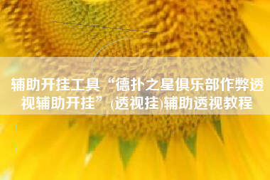 辅助开挂工具“德扑之星俱乐部作弊透视辅助开挂”(透视挂)辅助透视教程