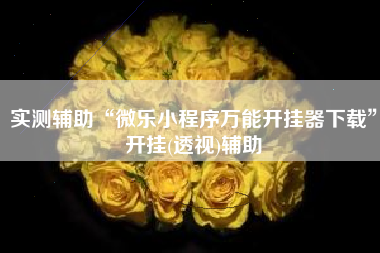 实测辅助“微乐小程序万能开挂器下载”开挂(透视)辅助