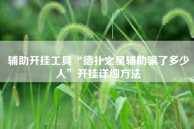 辅助开挂工具“德扑之星辅助骗了多少人”开挂详细方法