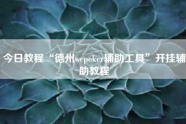 今日教程“德州wepoker辅助工具	”开挂辅助教程