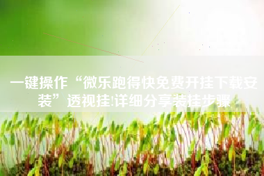 一键操作“微乐跑得快免费开挂下载安装	”透视挂!详细分享装挂步骤