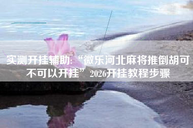 实测开挂辅助:“微乐河北麻将推倒胡可不可以开挂”2026开挂教程步骤