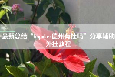 最新总结“hhpoker德州有挂吗	”分享辅助外挂教程
