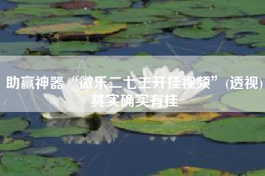 助赢神器“微乐二七王开挂视频	”(透视)其实确实有挂