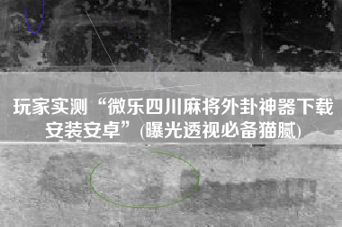 玩家实测“微乐四川麻将外卦神器下载安装安卓”(曝光透视必备猫腻)