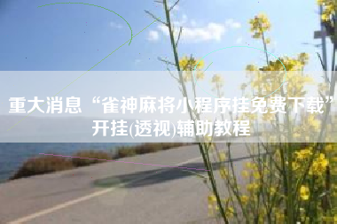 重大消息“雀神麻将小程序挂免费下载”开挂(透视)辅助教程