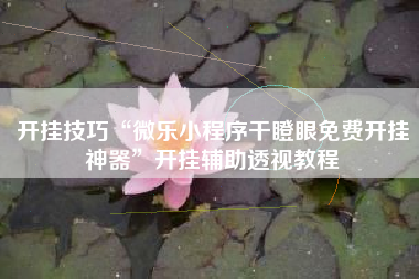 开挂技巧“微乐小程序干瞪眼免费开挂神器	”开挂辅助透视教程